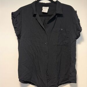 Women's Classic Black Button-Down Shirt